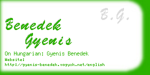 benedek gyenis business card